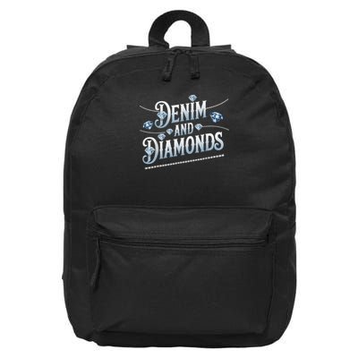 Denim And Diamonds Trendy Fashion Style  16 in Basic Backpack