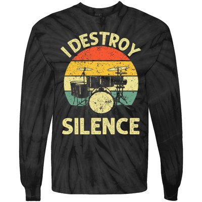 Drumming Art Drumline Drum Set Drummer Tie-Dye Long Sleeve Shirt