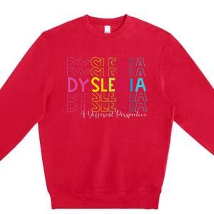 Dyslexia A Different Perspective Dyslexia Awareness Premium Crewneck Sweatshirt