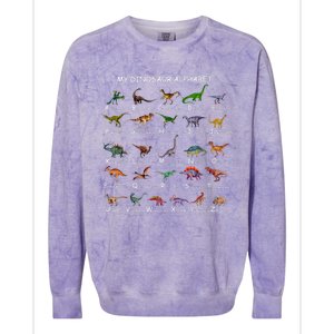 Dinosaur Alphabet Dino ABC Dinosaur Colorblast Crewneck Sweatshirt