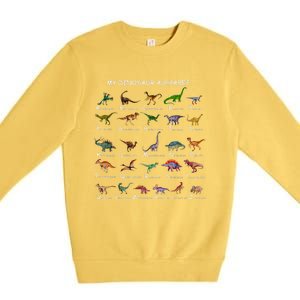 Dinosaur Alphabet Dino ABC Dinosaur Premium Crewneck Sweatshirt