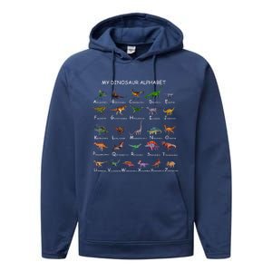 Dinosaur Alphabet Dino ABC Dinosaur Performance Fleece Hoodie