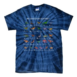 Dinosaur Alphabet Dino ABC Dinosaur Tie-Dye T-Shirt