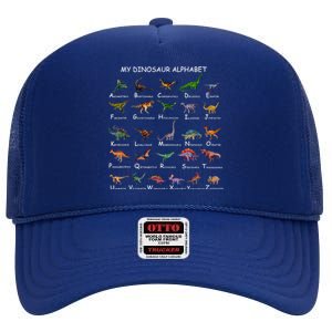 Dinosaur Alphabet Dino ABC Dinosaur High Crown Mesh Back Trucker Hat