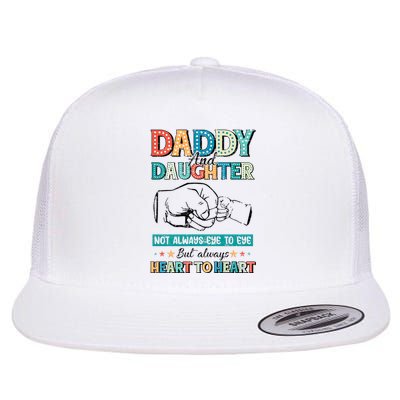 Daddy And Daughter Always Heart To Heart Flat Bill Trucker Hat