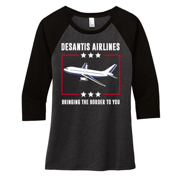 DeSantis Airlines Women's Tri-Blend 3/4-Sleeve Raglan Shirt