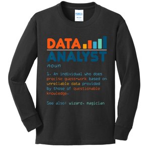 Data Analyst Definition Statistics Data Analytics Kids Long Sleeve Shirt