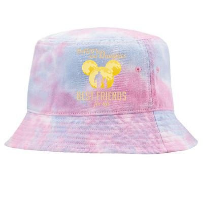 Daddy And Daughter Best Friends For Life Funny Moon Family Meaningful Gift Tie-Dyed Bucket Hat