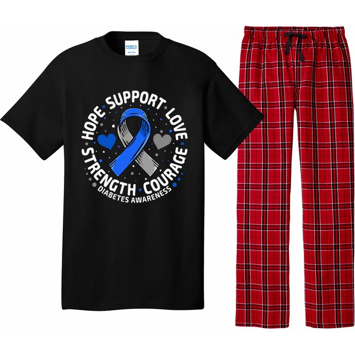 Diabetes Awareness Diabetic Love SUPPORT T2D T1D Diabetes Pajama Set