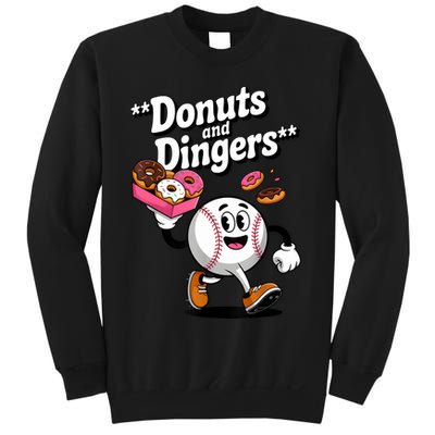 Donuts And Dingers Baseball Fan Humor Donut  Sweatshirt