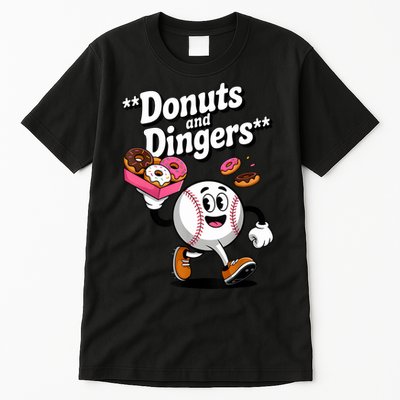 Donuts And Dingers Baseball Fan Humor Donut  Tall T-Shirt