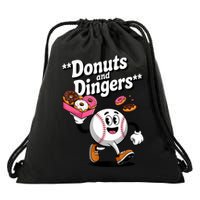Donuts And Dingers Baseball Fan Humor Donut  Drawstring Bag