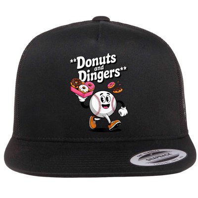 Donuts And Dingers Baseball Fan Humor Donut  Flatbill Hat