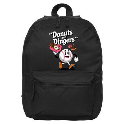 Donuts And Dingers Baseball Fan Humor Donut  16 in Basic Backpack