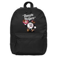 Donuts And Dingers Baseball Fan Humor Donut  16 in Basic Backpack