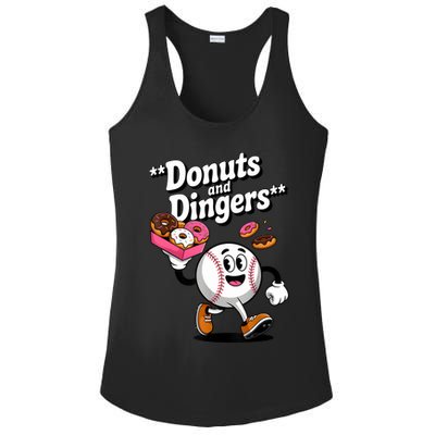 Donuts And Dingers Baseball Fan Humor Donut  Ladies PosiCharge Competitor Racerback Tank