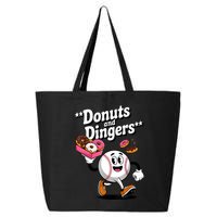 Donuts And Dingers Baseball Fan Humor Donut  25L Jumbo Tote