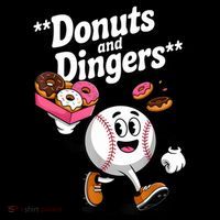 Donuts And Dingers Baseball Fan Humor Donut  Baby Bodysuit