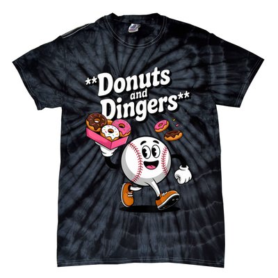Donuts And Dingers Baseball Fan Humor Donut  Tie-Dye T-Shirt