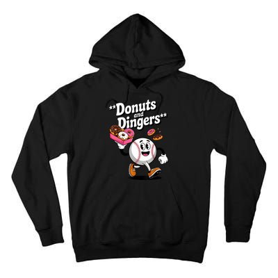 Donuts And Dingers Baseball Fan Humor Donut  Tall Hoodie