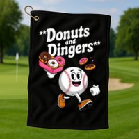 Donuts And Dingers Baseball Fan Humor Donut  Golf Towel