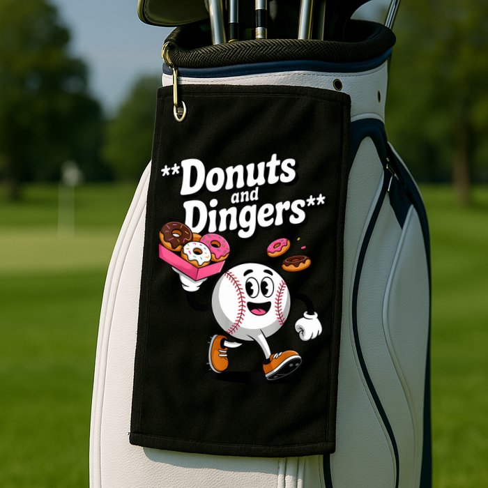 Donuts And Dingers Baseball Fan Humor Donut  Golf Towel