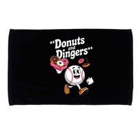 Donuts And Dingers Baseball Fan Humor Donut  Microfiber Hand Towel