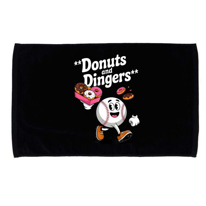 Donuts And Dingers Baseball Fan Humor Donut  Microfiber Hand Towel