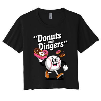 Donuts And Dingers Baseball Fan Humor Donut  Crop Top
