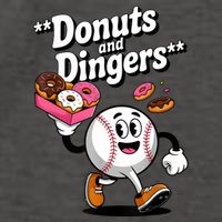Donuts And Dingers Baseball Fan Humor Donut  Vector Backpack