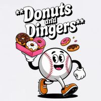 Donuts And Dingers Baseball Fan Humor Donut  Garment-Dyed Sweatshirt