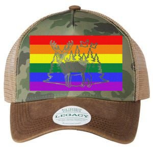 Deer And Duck Hunting Queer Lgbtq Rainbow G.A.Y Pride Flag Legacy Tie Dye Trucker Hat