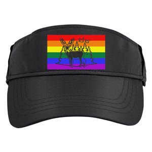 Deer And Duck Hunting Queer Lgbtq Rainbow G.A.Y Pride Flag Adult Drive Performance Visor