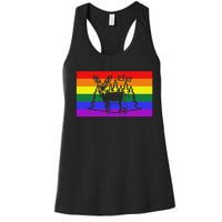 Deer And Duck Hunting Queer Lgbtq Rainbow G.A.Y Pride Flag Women's Racerback Tank