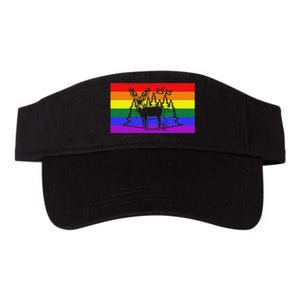 Deer And Duck Hunting Queer Lgbtq Rainbow G.A.Y Pride Flag Valucap Bio-Washed Visor