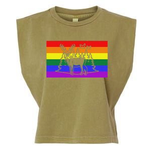 Deer And Duck Hunting Queer Lgbtq Rainbow G.A.Y Pride Flag Garment-Dyed Women's Muscle Tee