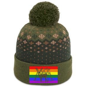 Deer And Duck Hunting Queer Lgbtq Rainbow G.A.Y Pride Flag The Baniff Cuffed Pom Beanie