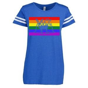 Deer And Duck Hunting Queer Lgbtq Rainbow G.A.Y Pride Flag Enza Ladies Jersey Football T-Shirt