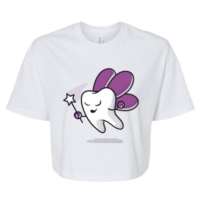 Dental Assistant Dentist Brace Teeth Tooth Fairy Angel Gift Bella+Canvas Jersey Crop Tee