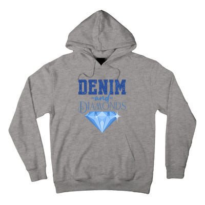 Denim And Diamonds Fashionable Trendy Jeans Tall Hoodie