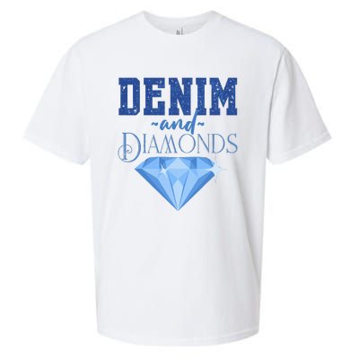 Denim And Diamonds Fashionable Trendy Jeans Sueded Cloud Jersey T-Shirt