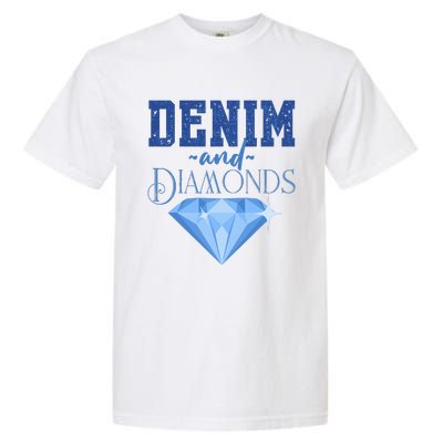 Denim And Diamonds Fashionable Trendy Jeans Garment-Dyed Heavyweight T-Shirt