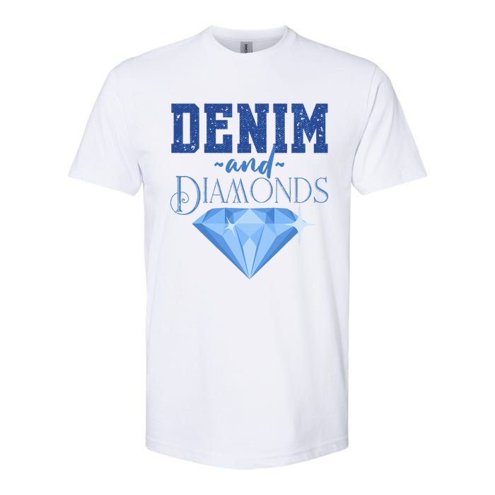 Denim And Diamonds Fashionable Trendy Jeans Softstyle CVC T-Shirt