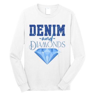 Denim And Diamonds Fashionable Trendy Jeans Long Sleeve Shirt