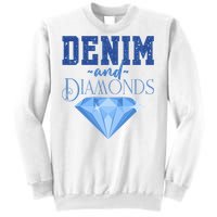 Denim And Diamonds Fashionable Trendy Jeans Sweatshirt