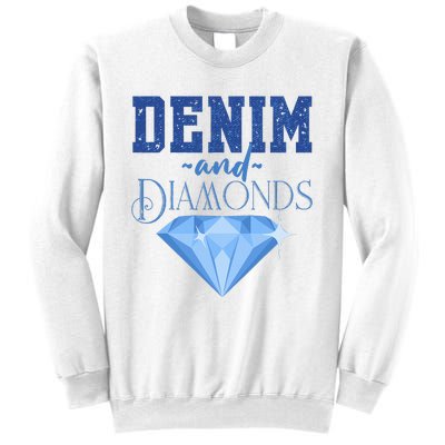 Denim And Diamonds Fashionable Trendy Jeans Sweatshirt