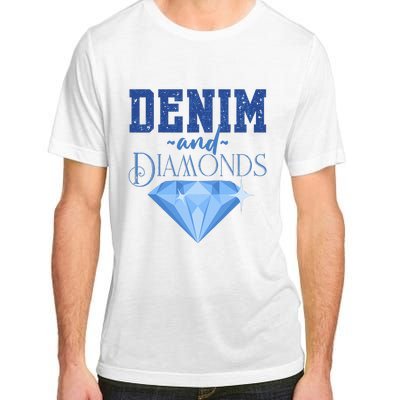 Denim And Diamonds Fashionable Trendy Jeans Adult ChromaSoft Performance T-Shirt