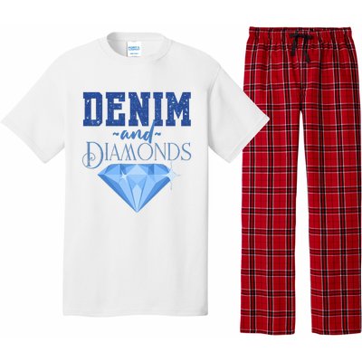 Denim And Diamonds Fashionable Trendy Jeans Pajama Set