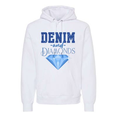 Denim And Diamonds Fashionable Trendy Jeans Premium Hoodie