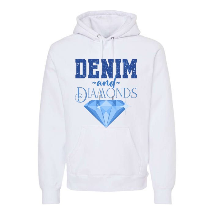 Denim And Diamonds Fashionable Trendy Jeans Premium Hoodie